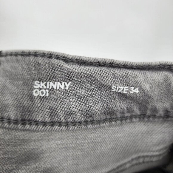 Ovadia & Sons Men's Skinny Jeans 001 In Light Grey Destroyed Size 34 NWT $220‎ - Picture 8 of 12